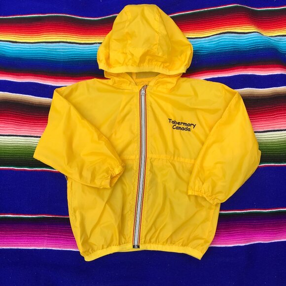 Kids Tobermory, Canada K-way Packable Windbreaker Jacket Yellow 4 - Picture 1 of 5
